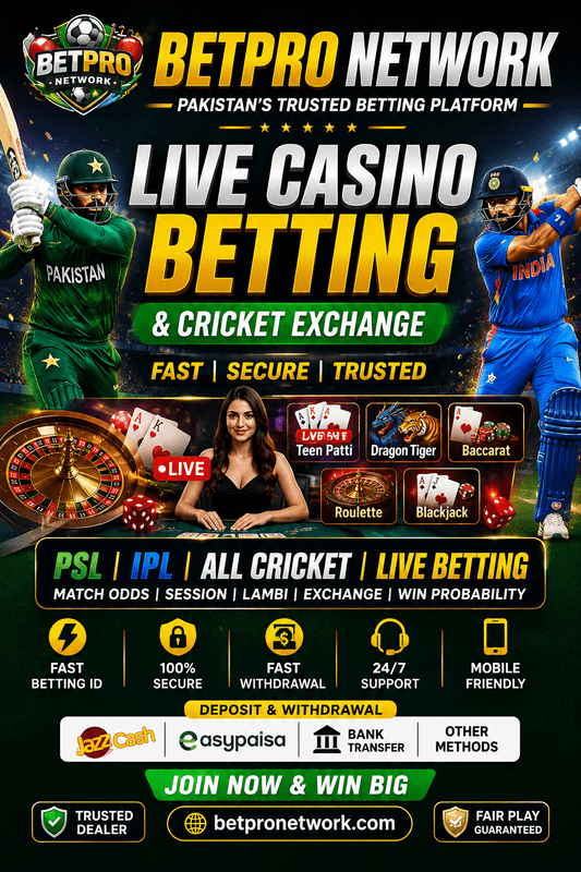 Best Live Casino Betting Site in Pakistan – Trusted Betting Exchange Platform