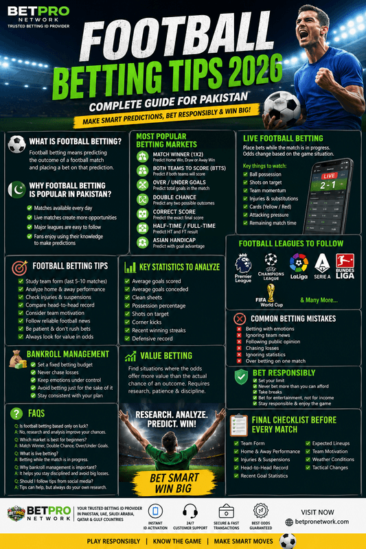 Football Betting Tips 2026 – Complete Guide for Pakistan