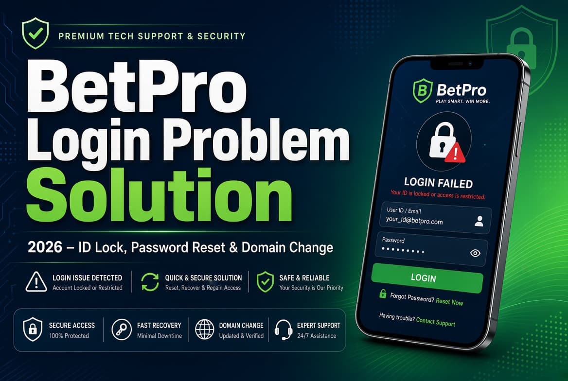 BetPro Login Problem Solution 2026 – ID Lock, Password Reset & Domain Change