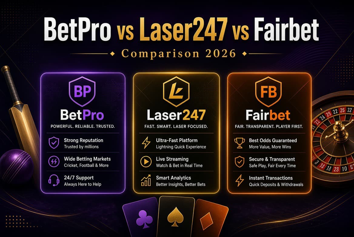 BetPro vs Laser247 vs Fairbet – Comparison 2026